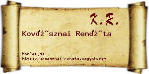 Kovásznai Renáta névjegykártya
